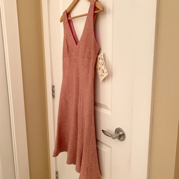 No Appt. Necessary V-Neck Knit Sleeveless Dress Lined Soft Pink Size Medium - Picture 4 of 12